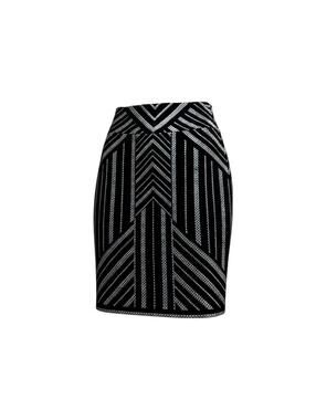 LuLaRoe Cassie Pencil Skirt Small S NWT Black Silver Metallic Geometric Deco